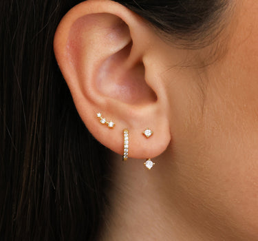 Diamond Front Back Ear Stack